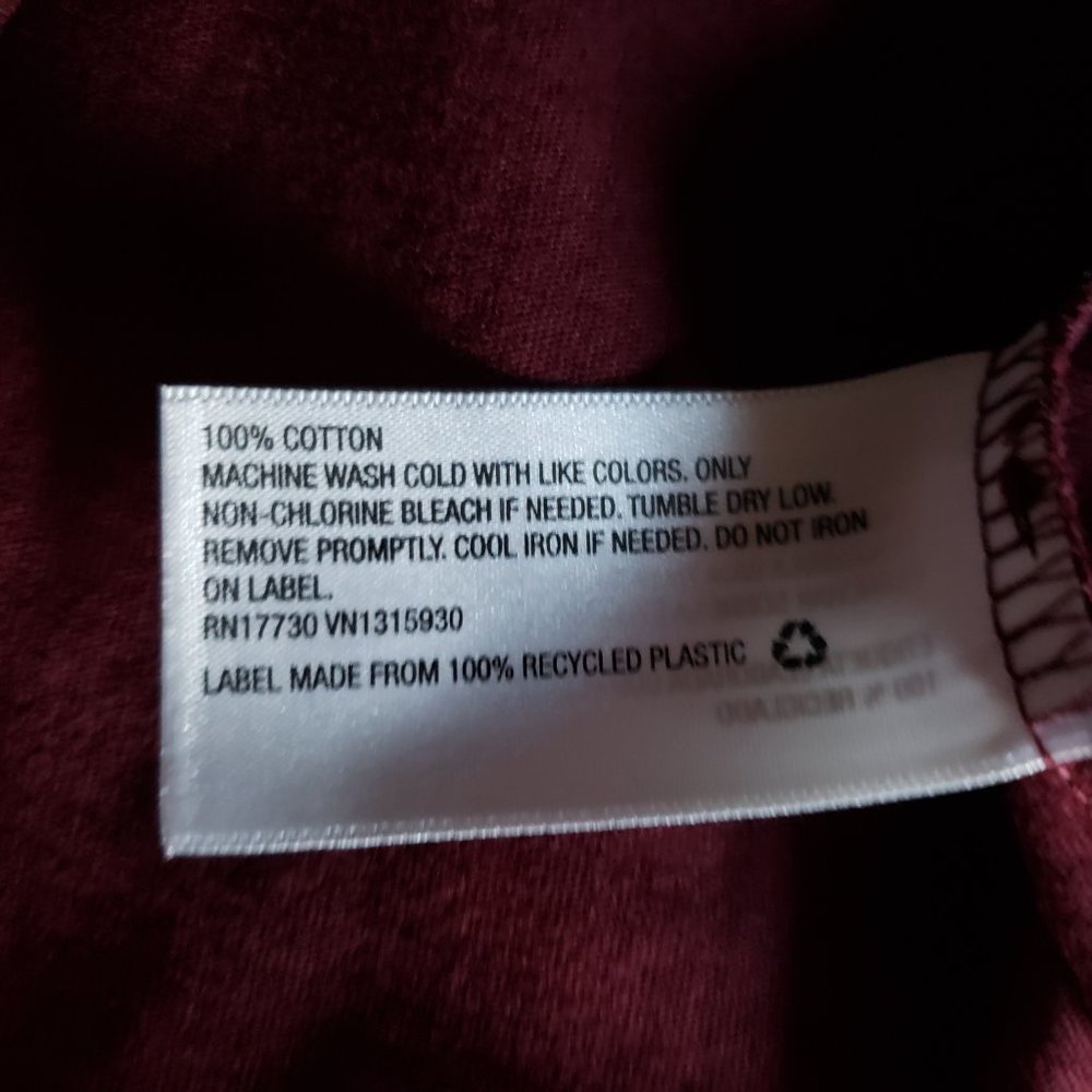 WILD FABLE Medium Long Sleeve Crew Neck Cropped Cotton Burgundy T-Shirt NWT - Picture 6 of 6